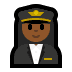 👩🏾‍✈️ woman pilot: medium-dark skin tone display on Windows